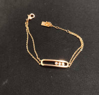 925 Sterling Silver Double-Layer Bracelet, Minimalist Zircon Design, Hypoallergenic, Ideal Gift for Women