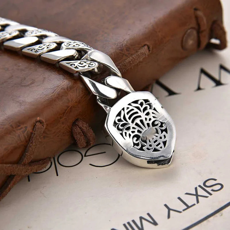 S925 sterling silver bracelet domineering lion tank bracelet Fashion Simple retro jewelry Creativity Gift