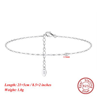 Effie Queen 925 Pure Silver 14k Gold 1.3mm Mariner Chain Anklet Simple Jewelry for Women Summer Beach Party Birthdays Gift SA24