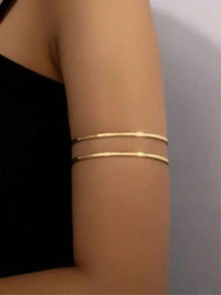 Gold Tone Fluid Curve Cuff Bracelet For Women Minimalist Summer Party Jewelry Gift