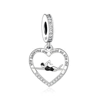 Fit Original Charm Bracelet 925 Sterling Silver Swimming Symbol She Believed She Could So She Did Bead For Making Women Berloque