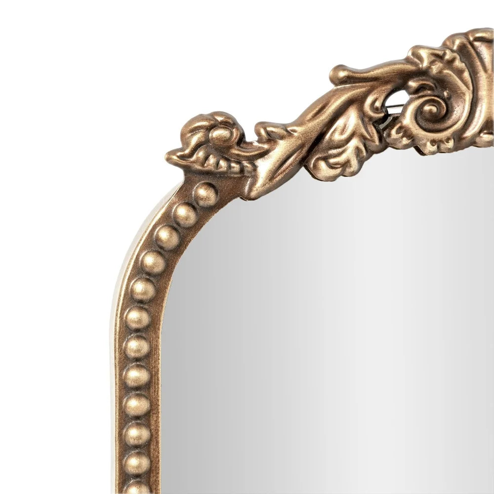 Gold Filigree Arch Tabletop Mirror Adjustable Stand Decorative Accent Elegant Home Decor High Quality Mirror Bedroom Living Room
