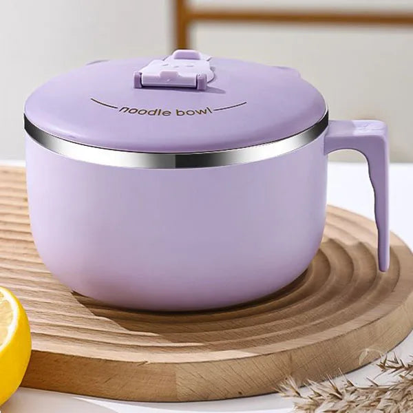 Instant Noodles Bowl 304 Stainless Steel Instant Noodle Cup With Lid Portable Ramen Bowl Food Containers Dish For Ramen