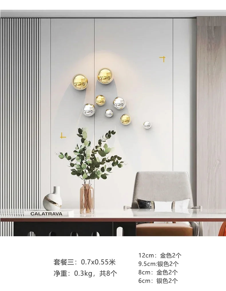 Nordic Stereo Resin Background Wall Decor Ball Living Room Decor Ball Home Accessories Hotel Commercial Space Shop Wall Hanging