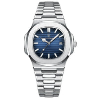 POEDAGAR Luxury Square Men Wristwatch Waterproof Stainless Steel Luminous Date Male Clock Sports Business Quartz Watches For Men