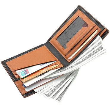 Hot Sale Men's Leather Wallet Credit Card Holder Simple Design Purse For Male
