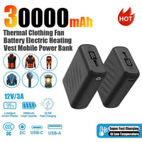 30000mAh Rechargeable 12V 3A Power Pack Suitable For Heating Vests Power Banks Backup Batteries And Air Conditioning Workwear
