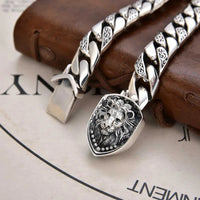 S925 sterling silver bracelet domineering lion tank bracelet Fashion Simple retro jewelry Creativity Gift
