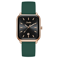 Sunkta Fashion Elegant Woman Watch Luxury Retro Calendar Silicone Belt Casual Sport Waterproof Simple Quartz Watches Ladies Gift