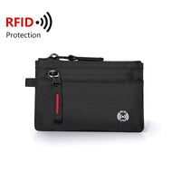 Zipper Rfid Wallet Mini Coin Purse Women Men's Nylon Short Wallet Retro Key Card Holder Small Money Bag Trend Youth Mini Handbag