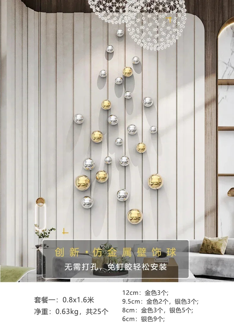 Nordic Stereo Resin Background Wall Decor Ball Living Room Decor Ball Home Accessories Hotel Commercial Space Shop Wall Hanging