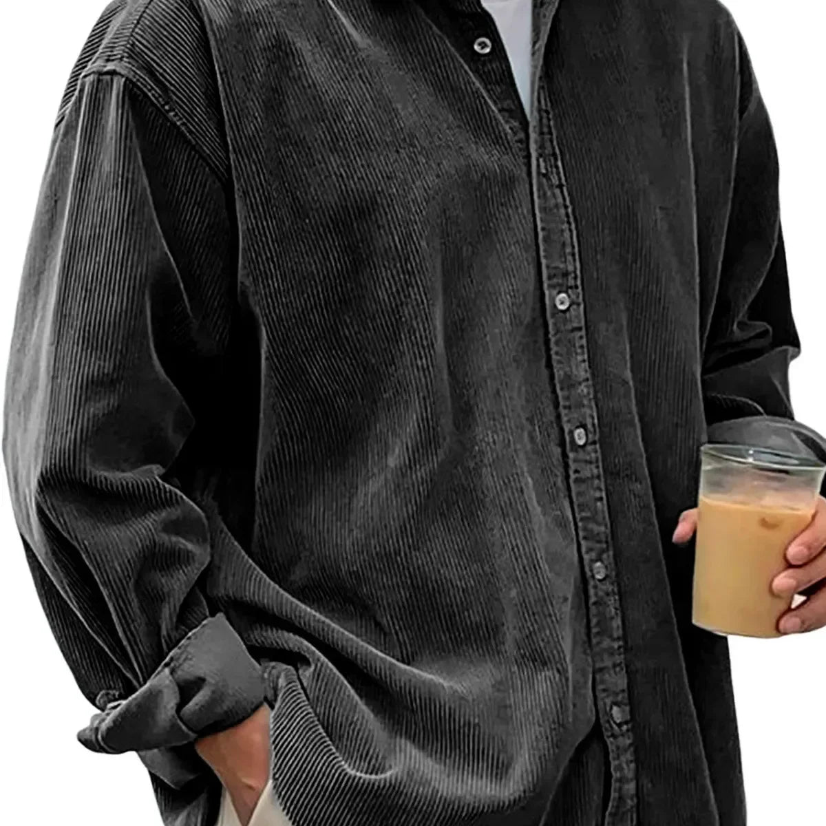 New Corduroy Shirt For Men Long-sleeved Trendy Casual Loose-fitting Thick Shirt/JacketFor Men, Suitable for Autumn and Winter