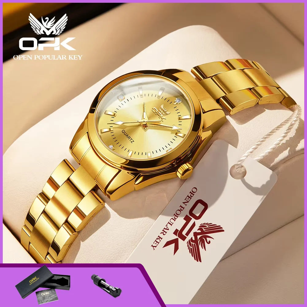 OPK 6002 Ladies Watches Steel Strap Waterproof Luminous Women's Watches Fashion Simple Elegant Quartz Wrist Watches for Woman